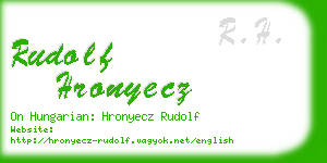 rudolf hronyecz business card